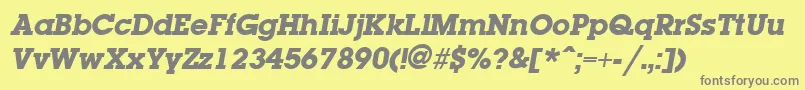 フォントLaplandextrabold ffy – 黄色の背景に灰色の文字