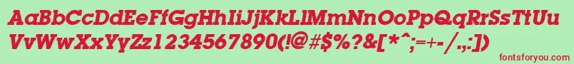 Laplandextrabold ffy Font – Red Fonts on Green Background