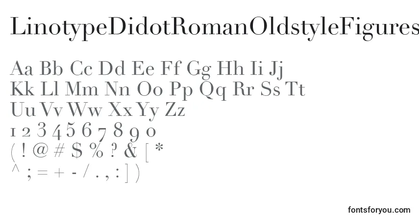 Schriftart LinotypeDidotRomanOldstyleFigures – Alphabet, Zahlen, spezielle Symbole