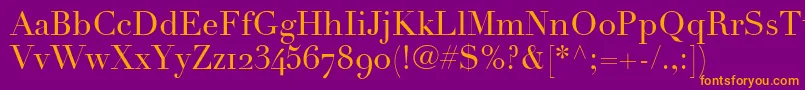 LinotypeDidotRomanOldstyleFigures Font – Orange Fonts on Purple Background