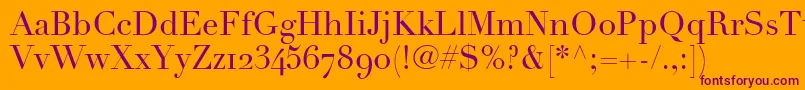 LinotypeDidotRomanOldstyleFigures Font – Purple Fonts on Orange Background