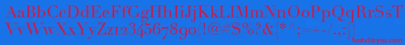 LinotypeDidotRomanOldstyleFigures Font – Red Fonts on Blue Background