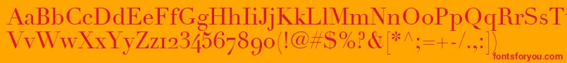 LinotypeDidotRomanOldstyleFigures Font – Red Fonts on Orange Background