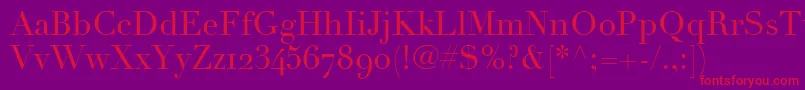 LinotypeDidotRomanOldstyleFigures Font – Red Fonts on Purple Background