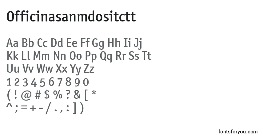 Fuente Officinasanmdositctt - alfabeto, números, caracteres especiales