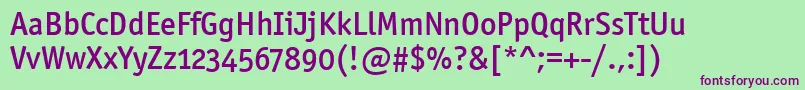 Officinasanmdositctt Font – Purple Fonts on Green Background