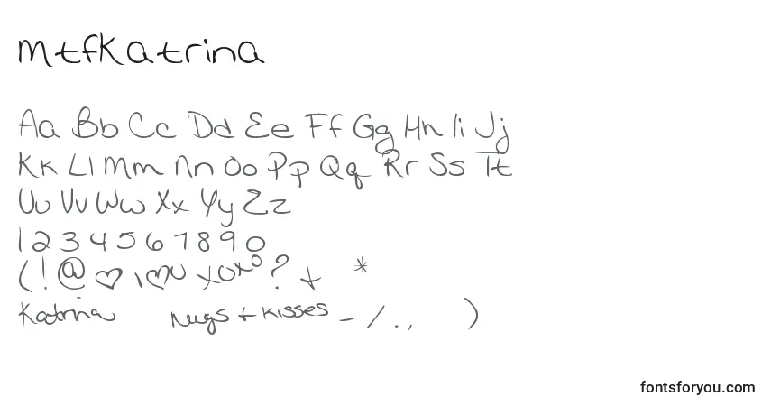Шрифт MtfKatrina – алфавит, цифры, специальные символы