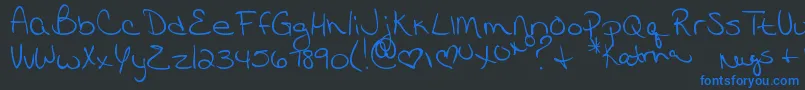 MtfKatrina Font – Blue Fonts on Black Background