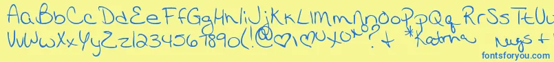 More about MtfKatrina Font MtfKatrina Font – Blue Fonts on Yellow Background