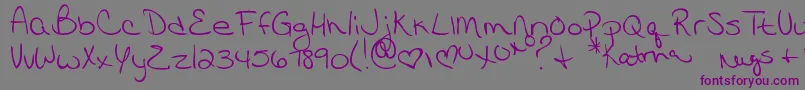 MtfKatrina Font – Purple Fonts on Gray Background