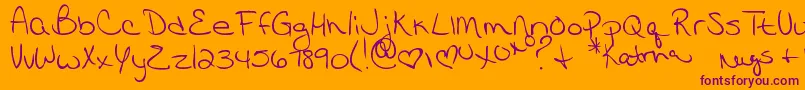 MtfKatrina Font – Purple Fonts on Orange Background
