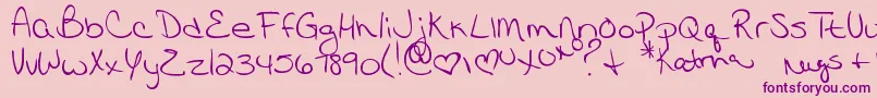 MtfKatrina-fontti – violetit fontit vaaleanpunaisella taustalla