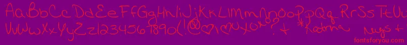 MtfKatrina Font – Red Fonts on Purple Background