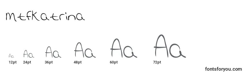 MtfKatrina Font Sizes