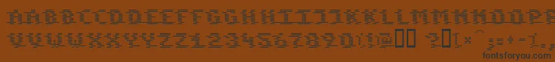 Fonte KomodoreDestroy – fontes pretas em um fundo marrom