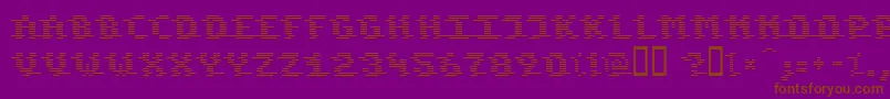 フォントKomodoreDestroy – 紫色の背景に茶色のフォント