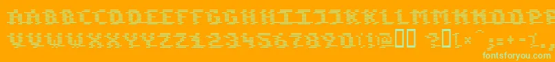 KomodoreDestroy Font – Green Fonts on Orange Background