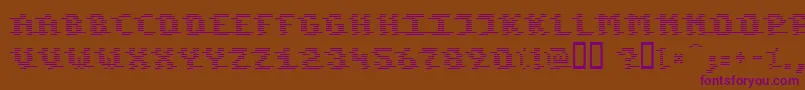 フォントKomodoreDestroy – 紫色のフォント、茶色の背景