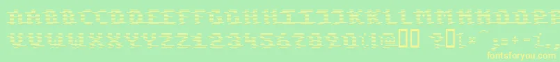 KomodoreDestroy Font – Yellow Fonts on Green Background