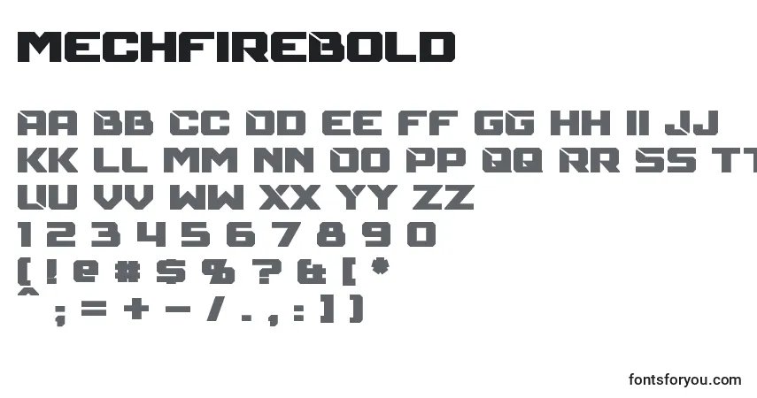 Schriftart MechfireBold – Alphabet, Zahlen, spezielle Symbole