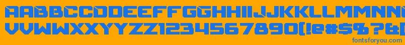 MechfireBold Font – Blue Fonts on Orange Background