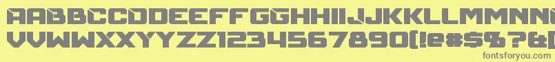 MechfireBold Font – Gray Fonts on Yellow Background