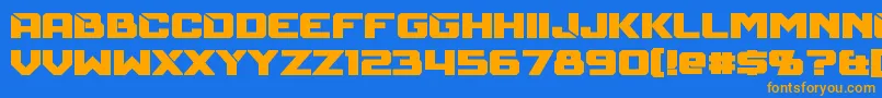 MechfireBold Font – Orange Fonts on Blue Background