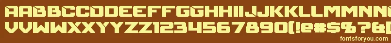 MechfireBold Font – Yellow Fonts on Brown Background