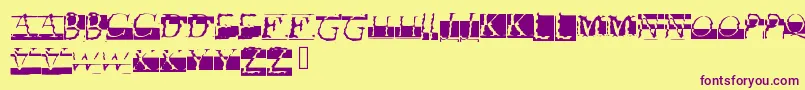 Glitch Font – Purple Fonts on Yellow Background