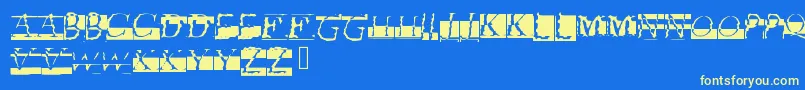 Glitch Font – Yellow Fonts on Blue Background