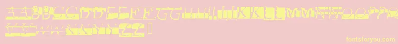 Glitch-Schriftart – Gelbe Schriften auf rosa Hintergrund