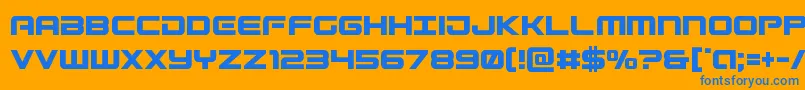 Gunshipcond Font – Blue Fonts on Orange Background