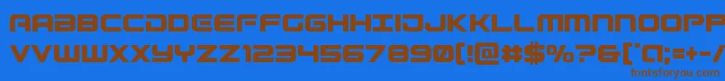 Gunshipcond Font – Brown Fonts on Blue Background