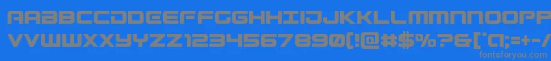 Gunshipcond-Schriftart – Graue Schriften auf blauem Hintergrund