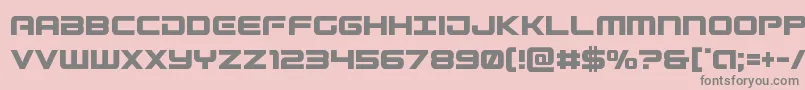 Weitere Informationen zur Gunshipcond-Schriftart Gunshipcond-Schriftart – Graue Schriften auf rosa Hintergrund