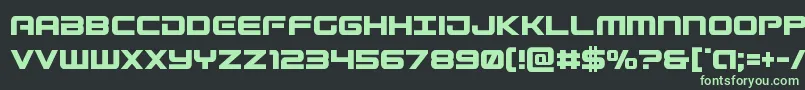 Gunshipcond Font – Green Fonts on Black Background