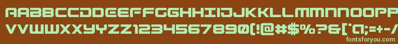 Gunshipcond-fontti – vihreät fontit ruskealla taustalla