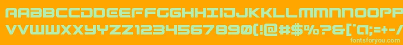 Gunshipcond Font – Green Fonts on Orange Background