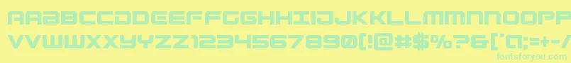 Gunshipcond Font – Green Fonts on Yellow Background