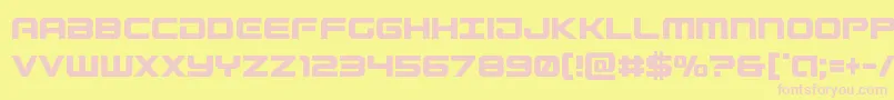 Gunshipcond-fontti – vaaleanpunaiset fontit keltaisella taustalla