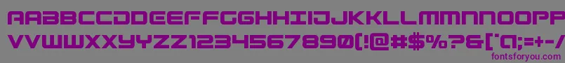 フォントGunshipcond – 紫色のフォント、灰色の背景
