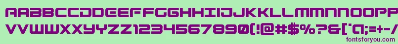 Gunshipcond Font – Purple Fonts on Green Background