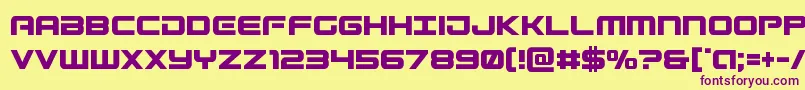 Gunshipcond Font – Purple Fonts on Yellow Background