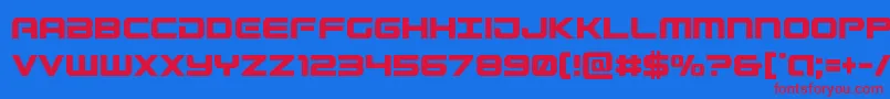 Gunshipcond Font – Red Fonts on Blue Background