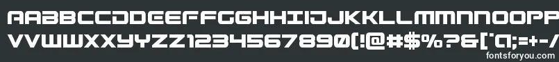 Gunshipcond-fontti – valkoiset fontit mustalla taustalla