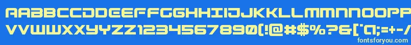 Gunshipcond Font – Yellow Fonts on Blue Background