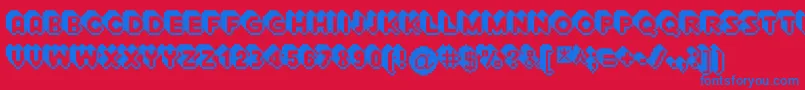 Extrude Font – Blue Fonts on Red Background