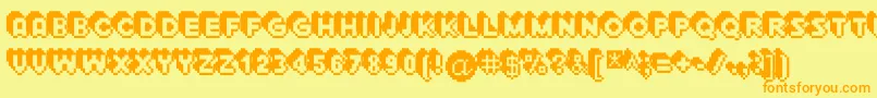 Extrude Font – Orange Fonts on Yellow Background