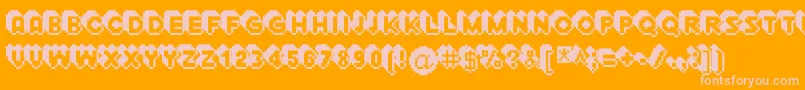 Extrude Font – Pink Fonts on Orange Background
