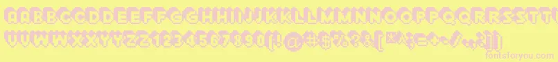 Extrude Font – Pink Fonts on Yellow Background